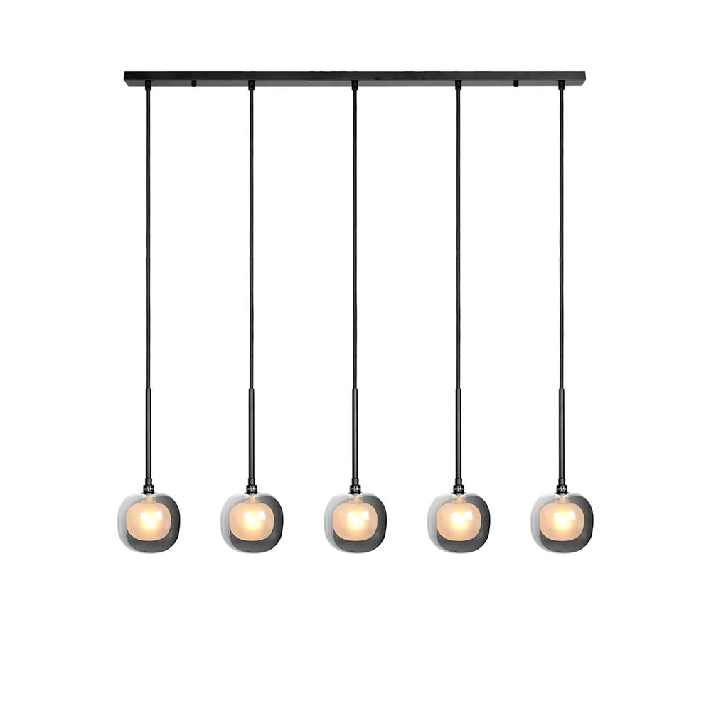 ไฟช่อ L&E 01-03084 สีดำ/ใส 5 หัว