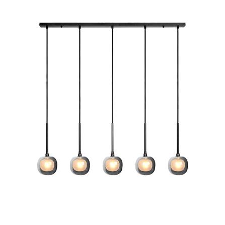 ไฟช่อ L&E 01-03084 สีดำ/ใส 5 หัว_0