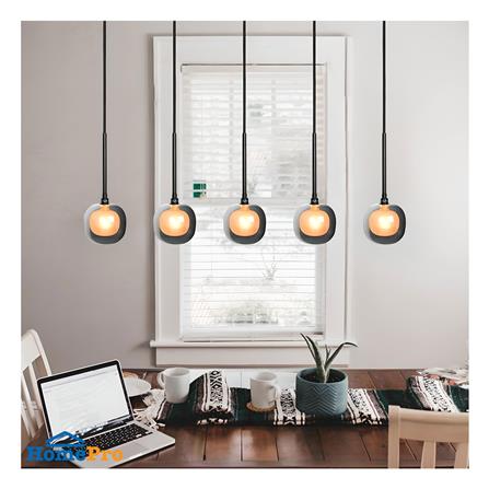 ไฟช่อ L&E 01-03084 สีดำ/ใส 5 หัว_2