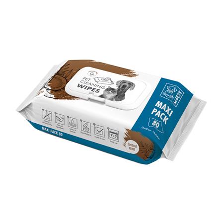 ผ้าเช็ดทำความสะอาดสัตว์เลี้ยง M-PETS CLEANING WIPES COCONUT SCENT 80 แผ่น_0