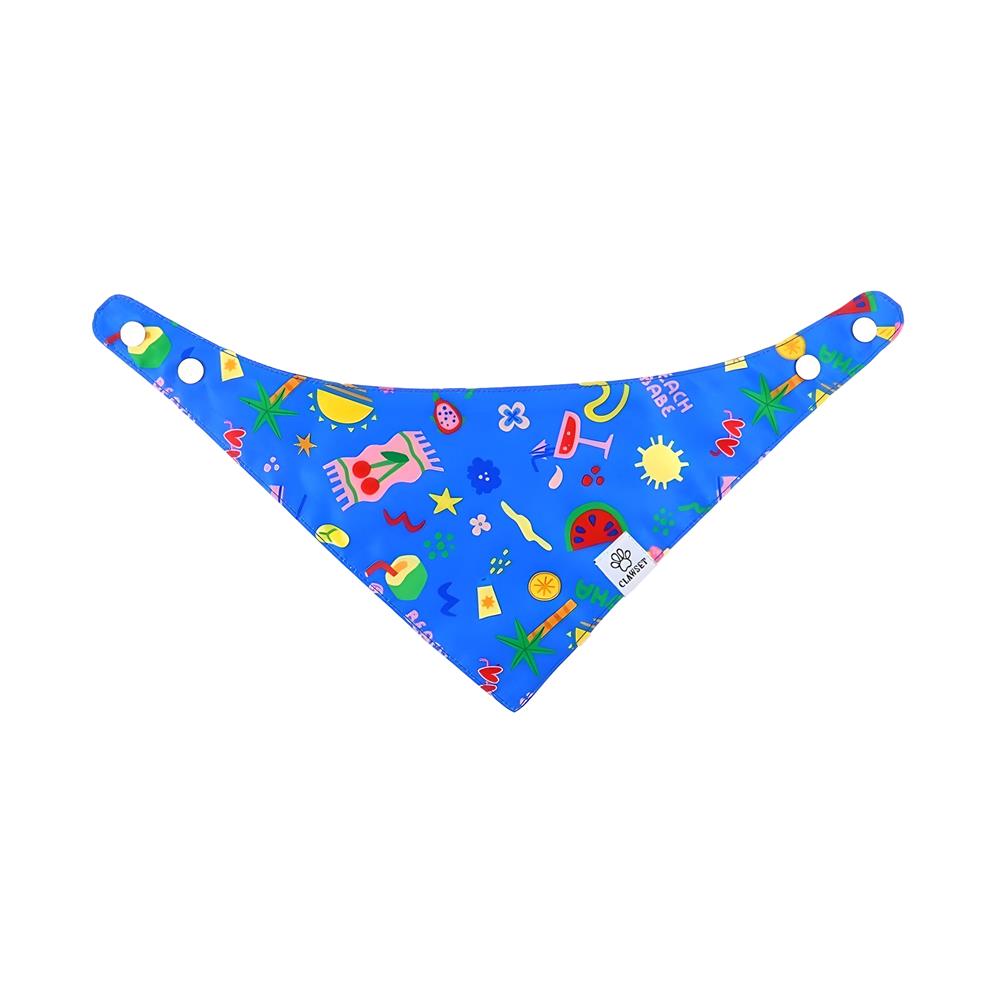 ผ้าพันคอสัตว์เลี้ยง CLAWSET SUMMER PATTERN ไซซ์ M สีน้ำเงิน