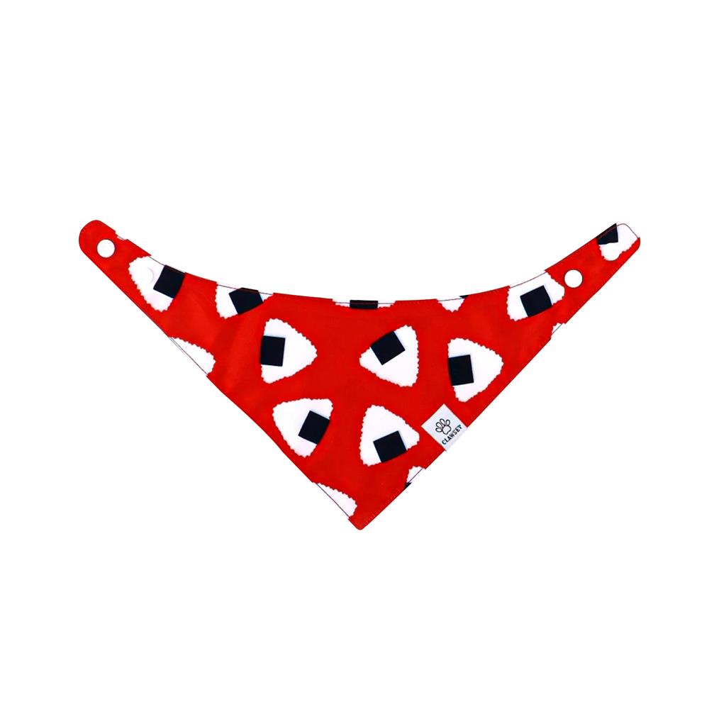 ผ้าพันคอสัตว์เลี้ยง CLAWSET ลายข้าวปั้น ไซซ์ L สีแดง