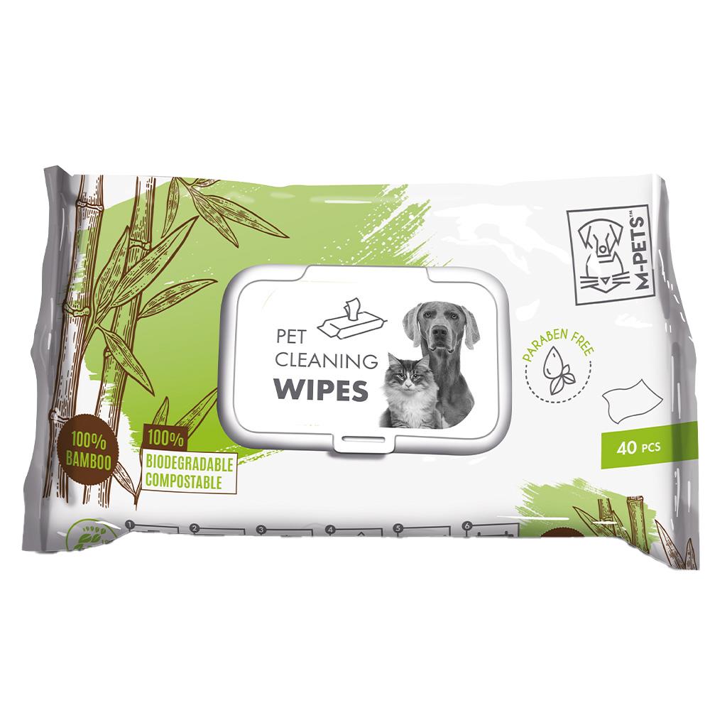 ผ้าเช็ดทำความสะอาดสัตว์เลี้ยง M-PETS CLEANING WIPES BAMBOO 40 แผ่น