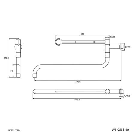 ก๊อกอ่างล้างหน้าเดียว WS WS-0535-40_2
