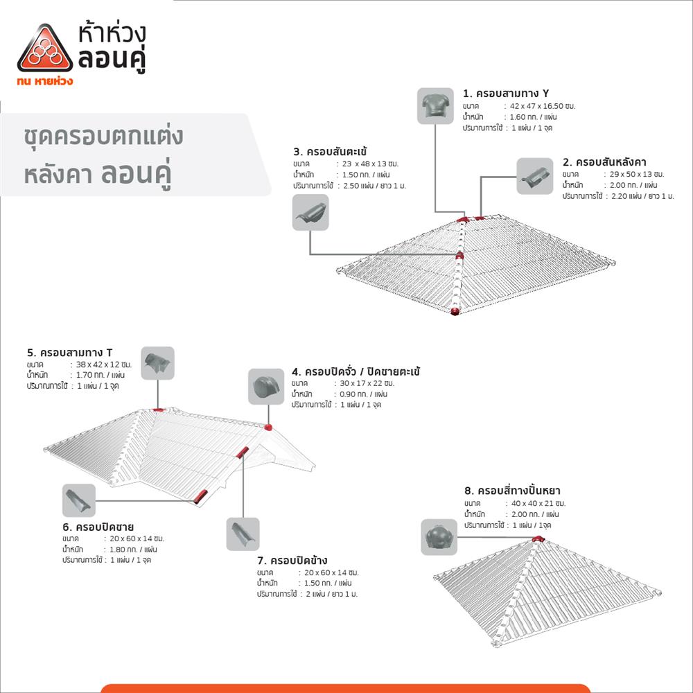 ครอบ 3 ทาง T ตราห้าห่วง 38X42X12 ซม. สีมิดไนท์เกรย์