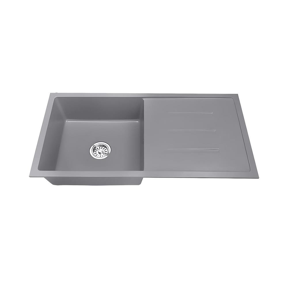 ซิงค์ฝัง 1 หลุม 1 ที่พัก AXIA METALLICA 100 สีเทา