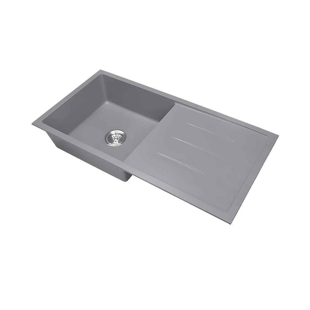 ซิงค์ฝัง 1 หลุม 1 ที่พัก AXIA METALLICA 100 สีเทา