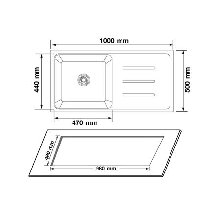 ซิงค์ฝัง 1 หลุม 1 ที่พัก AXIA METALLICA 100 สีเทา_4