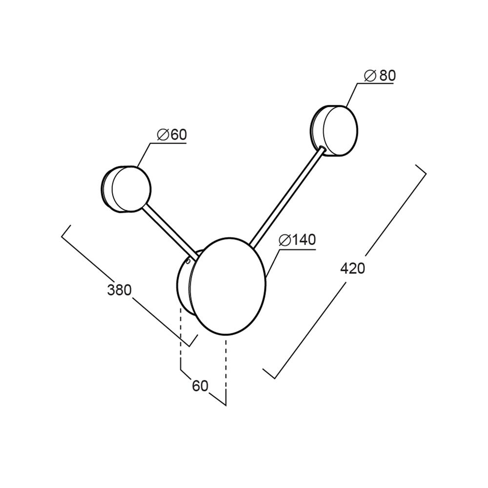 ไฟกิ่งภายใน LED L&E 01-A0209 12 วัตต์ WARM WHITE สีดำ 3 หัว