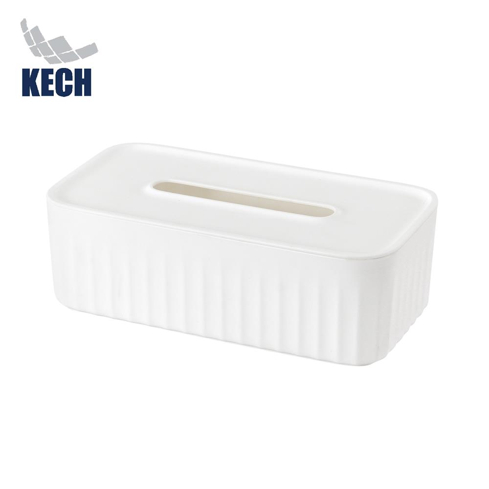 กล่องทิชชู่แผ่น PP KECH SQUAREWAVE สีขาว_1