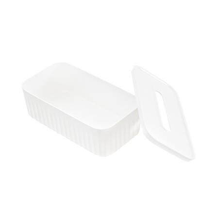 กล่องทิชชู่แผ่น PP KECH SQUAREWAVE สีขาว_3