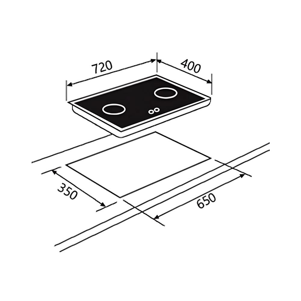 เตาฝัง+เครื่องดูดควัน LINEA S72 2G AIAL+NCW 90 T30