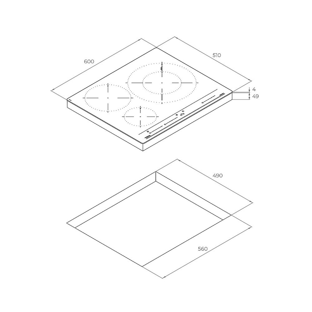 เตาฝังอินดักชั่น TEKA IZC 63320 BK MSS 60 ซม.