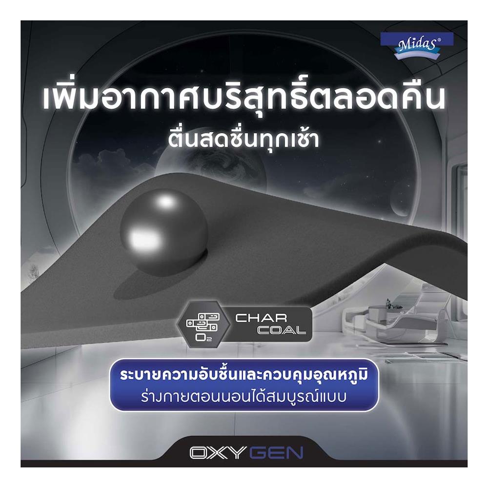 ที่นอน 5 ฟุต MIDAS OXYGEN พร้อมหมอนหนุน 2 ชิ้น