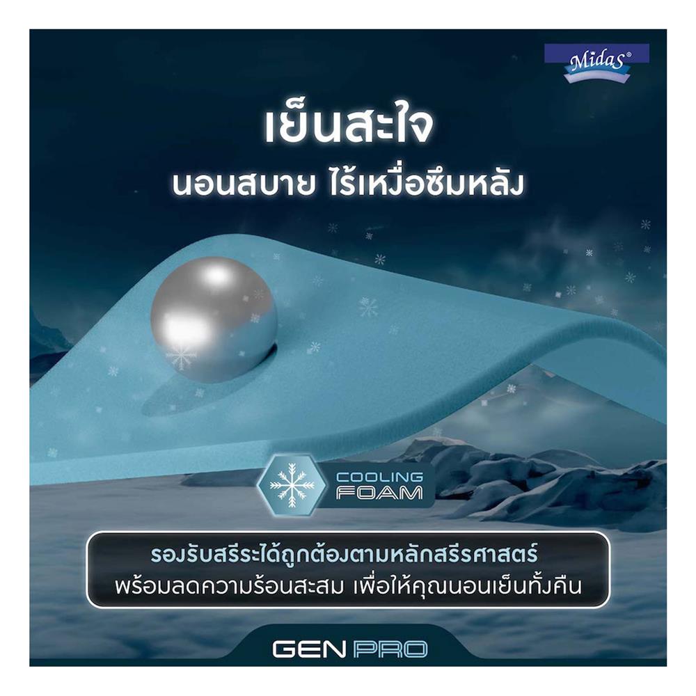 ที่นอน 5 ฟุต MIDAS GEN PRO พร้อมหมอนหนุน 2 ชิ้น