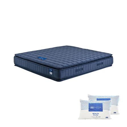 ที่นอน 6 ฟุต LOTUS PRECISE II สีน้ำเงิน พร้อมหมอนหนุน 2 ชิ้น_0