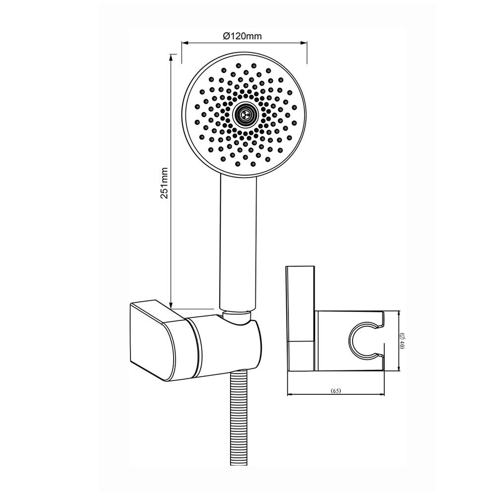 ชุดฝักบัวสายอ่อน 3 ระดับ RASLAND RA D412-TURN สีโครม