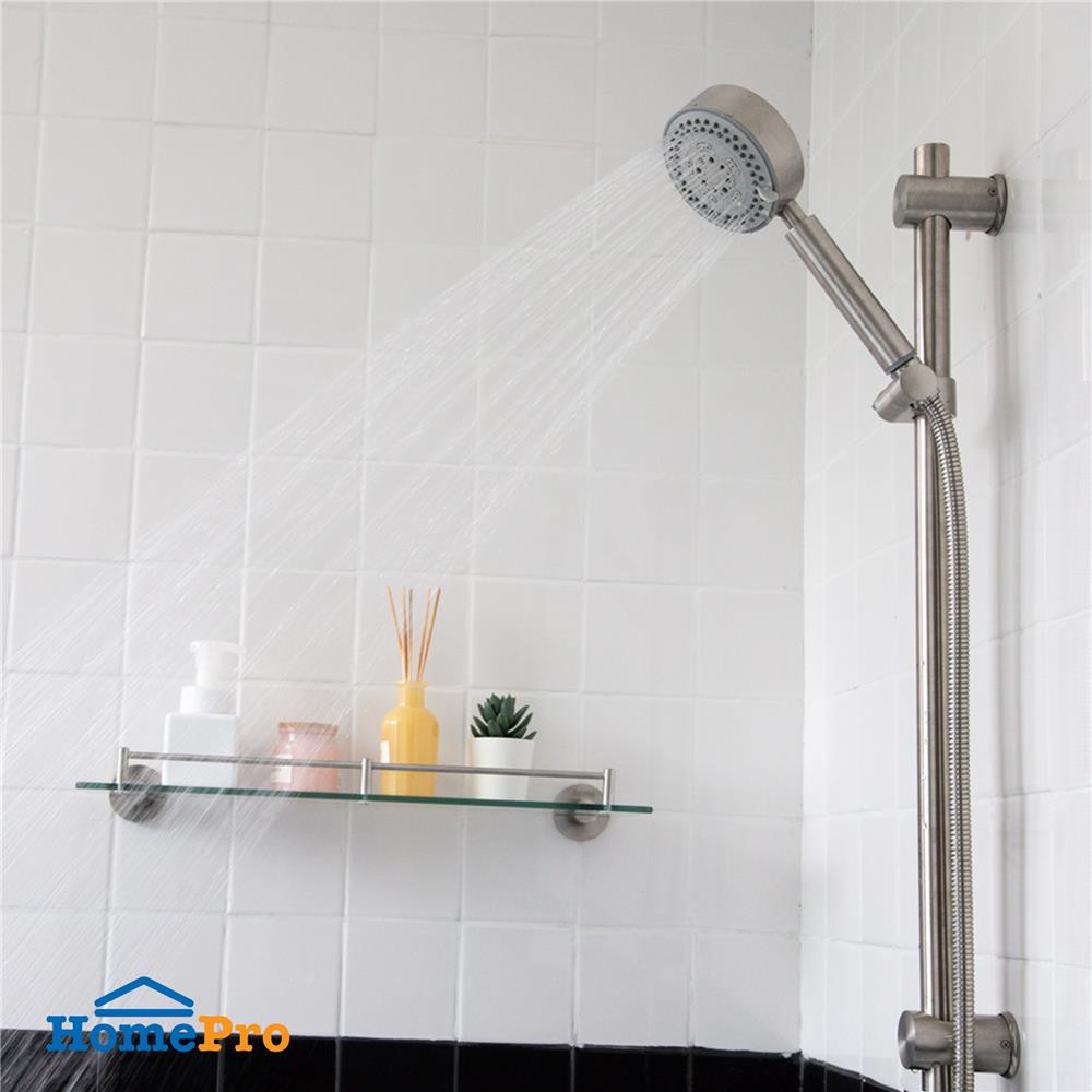 ชุดฝักบัวพร้อมราวเลื่อน RASLAND STN-2024-RAIL สีเงิน