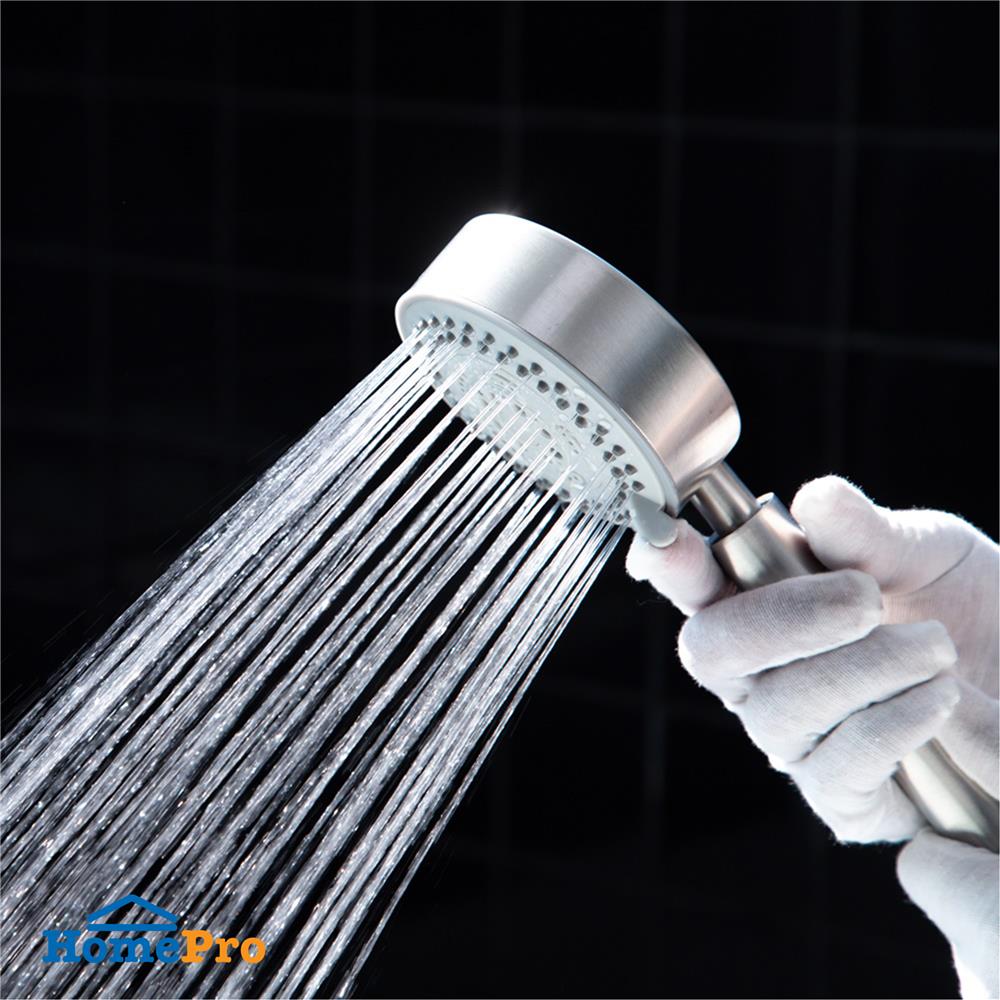 ชุดฝักบัวพร้อมราวเลื่อน RASLAND STN-2024-RAIL สีเงิน