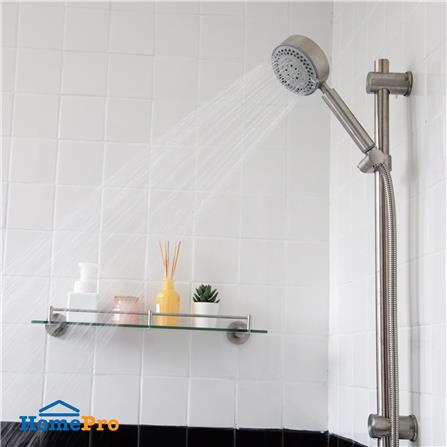 ชุดฝักบัวพร้อมราวเลื่อน RASLAND STN-2024-RAIL สีเงิน_2