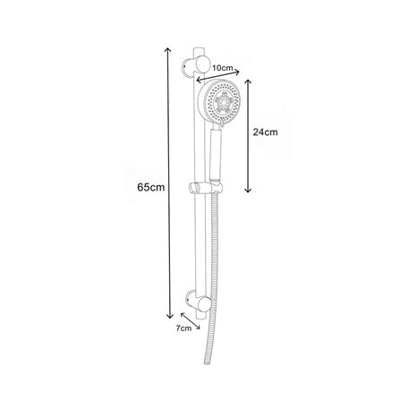 ชุดฝักบัวพร้อมราวเลื่อน RASLAND STN-2024-RAIL สีเงิน_5