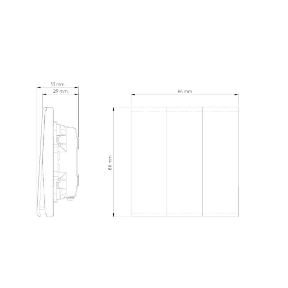 ชุดสวิตซ์ 1 ทาง 3 ช่อง SAHN D031-WHM สีขาวด้าน