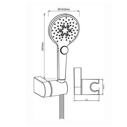 ชุดฝักบัวสายอ่อน 3 ระดับ RASLAND RA D412-UFO สีโครม_7