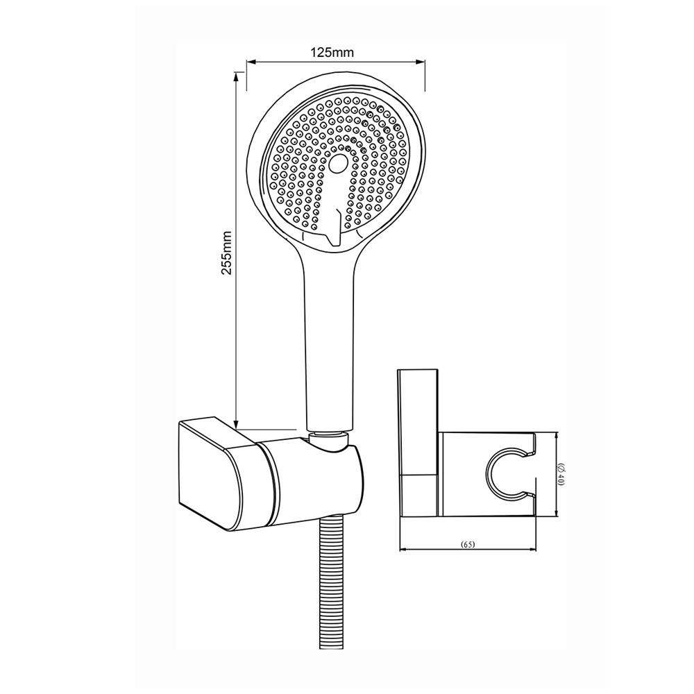 ชุดฝักบัวสายอ่อน 5 ระดับ RASLAND RA D414-BLACK สีดำ