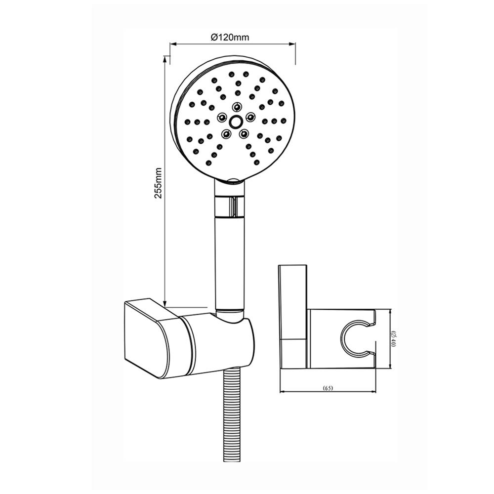 ชุดฝักบัวสายอ่อน 3 ระดับ RASLAND RA D412-CLICK สีโครม
