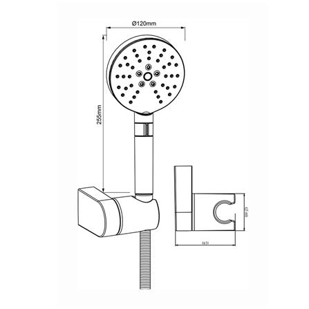 ชุดฝักบัวสายอ่อน 3 ระดับ RASLAND RA D412-CLICK สีโครม_7