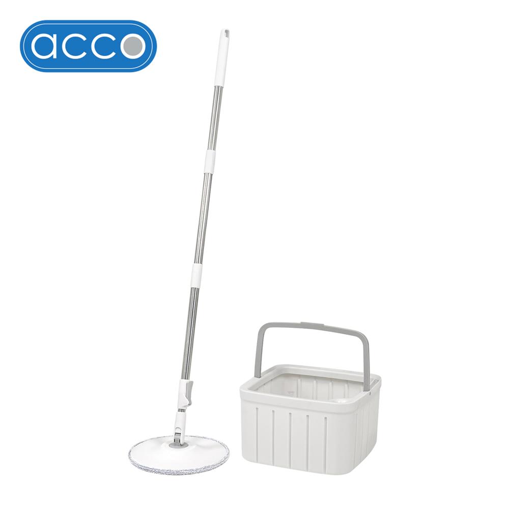 ชุดอุปกรณ์ถังปั่นเดี่ยวทรงเหลี่ยมพร้อมไม้ม็อบ ACCO NAMI สีเทา