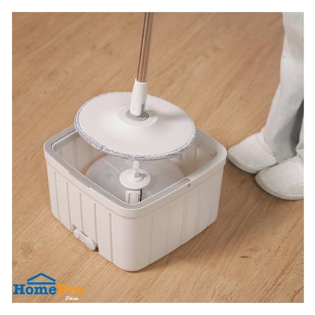 ชุดอุปกรณ์ถังปั่นเดี่ยวทรงเหลี่ยมพร้อมไม้ม็อบ ACCO NAMI สีเทา_8