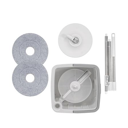 ชุดอุปกรณ์ถังปั่นเดี่ยวทรงเหลี่ยมพร้อมไม้ม็อบ ACCO NAMI สีเทา_6