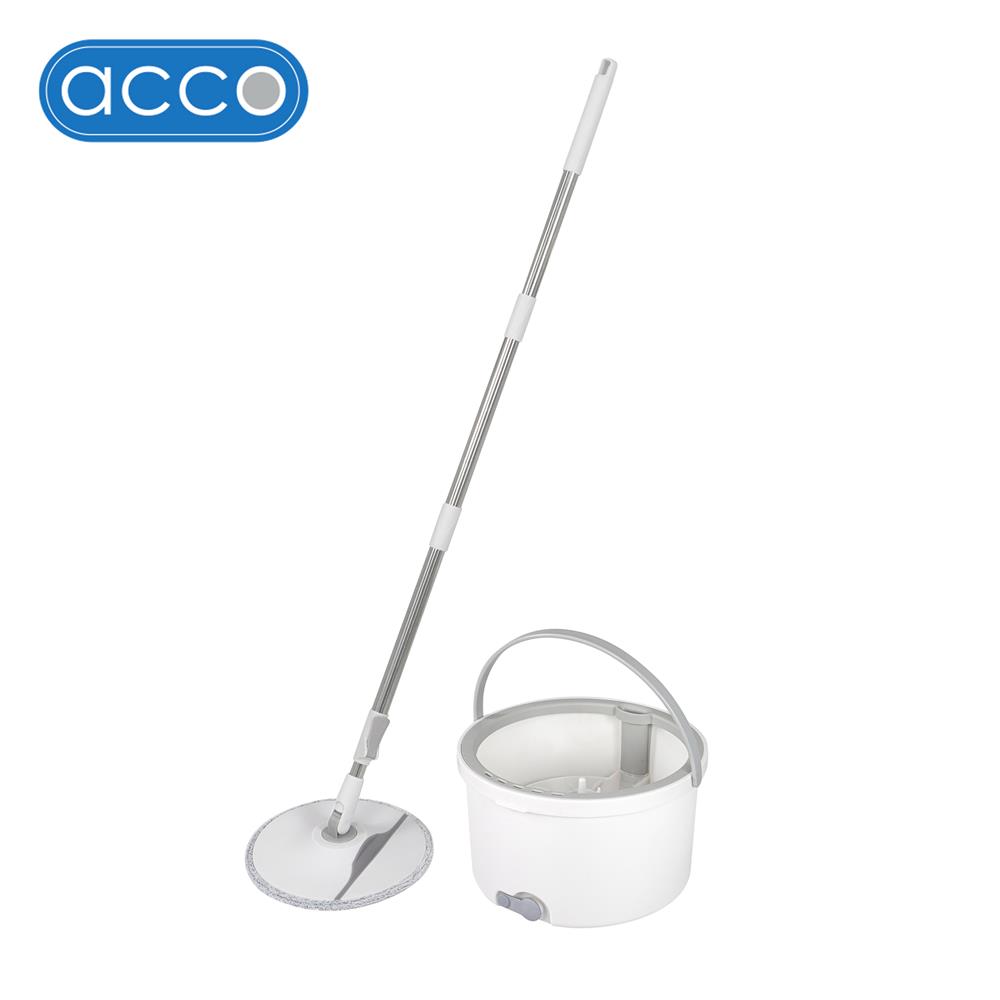 ชุดอุปกรณ์ถังปั่นเดี่ยวทรงกลมพร้อมไม้ม็อบ ACCO NAMI สีเทา