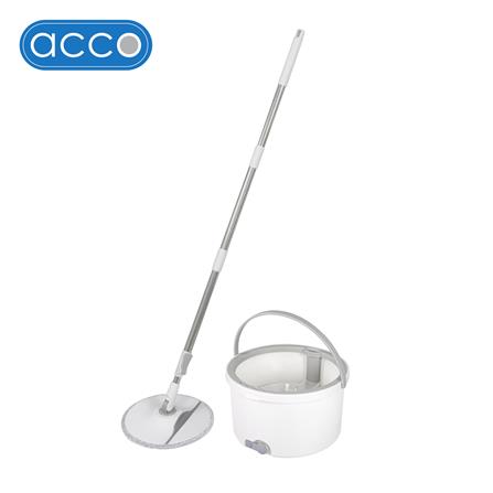 ชุดอุปกรณ์ถังปั่นเดี่ยวทรงกลมพร้อมไม้ม็อบ ACCO NAMI สีเทา_0