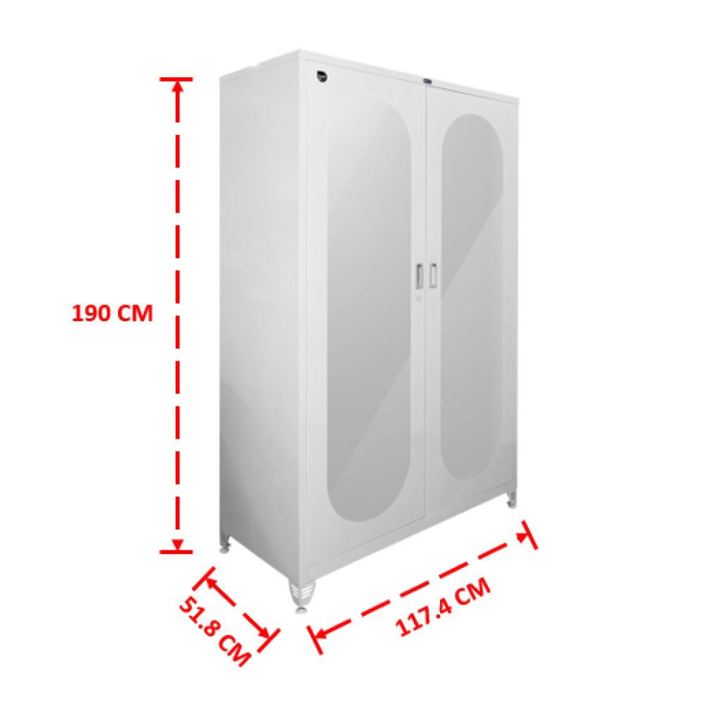 ตู้เสื้อผ้าบานกระจก SURE BG-402M สีขาว