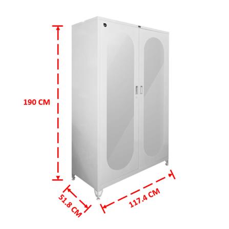 ตู้เสื้อผ้าบานกระจก SURE BG-402M สีขาว_5