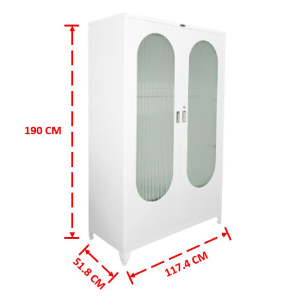 ตู้เสื้อผ้าบานกระจก SURE BG-401P สีขาว