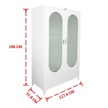 ตู้เสื้อผ้าบานกระจก SURE BG-401P สีขาว_6