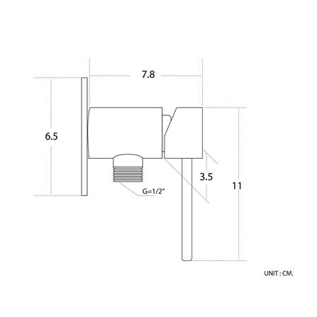 วาล์วฝักบัว 1 ทาง DONMARK GL-2312 สเตนเลส_3