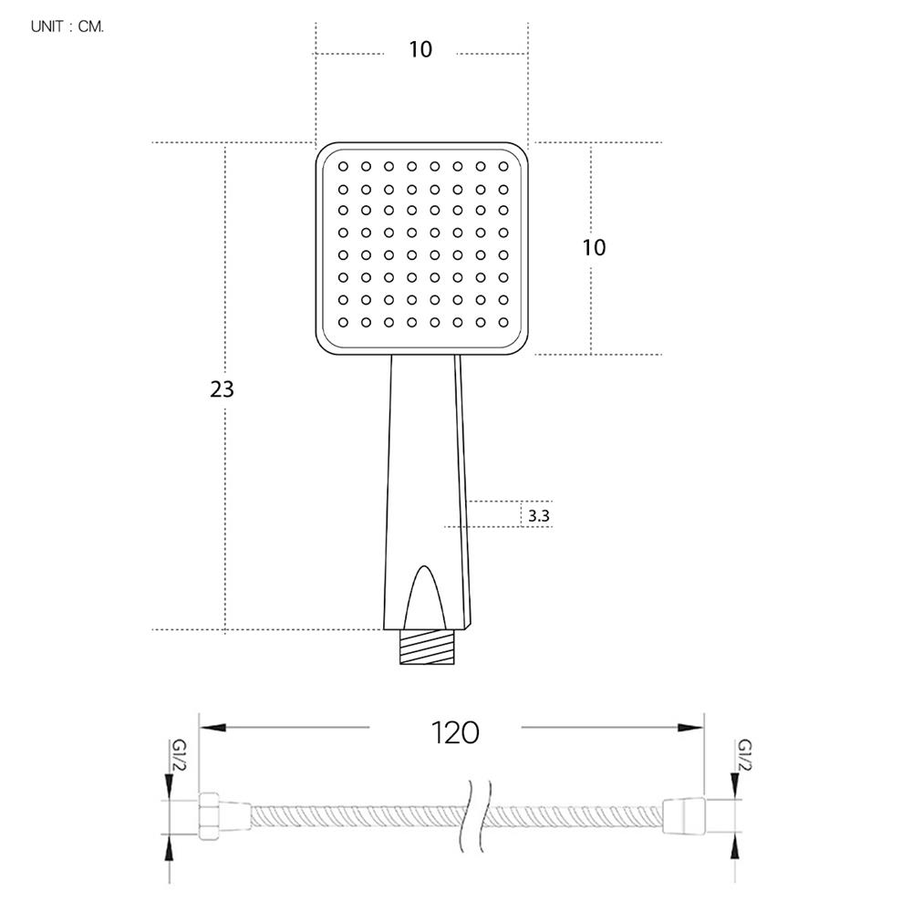 ฝักบัวสายอ่อน 1 ระดับ DONMARK GL-3711 สีโครม