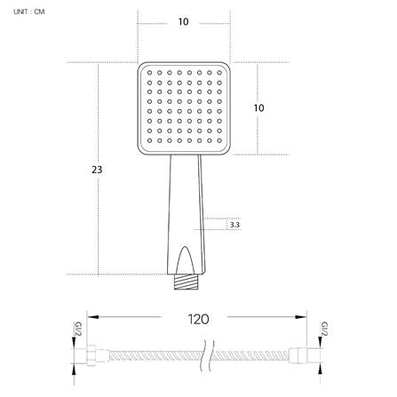 ฝักบัวสายอ่อน 1 ระดับ DONMARK GL-3711 สีโครม_4