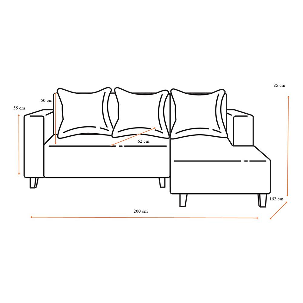โซฟาเข้ามุมขวา AS FURNITURE LOFT LLBWU43 สีน้ำตาลอ่อน