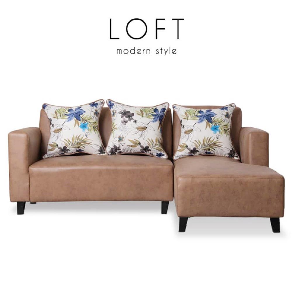 โซฟาเข้ามุมขวา AS FURNITURE LOFT LLBWU43 สีน้ำตาลอ่อน