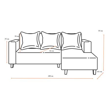 โซฟาเข้ามุมขวา AS FURNITURE LOFT LLBWU43 สีน้ำตาลอ่อน_8