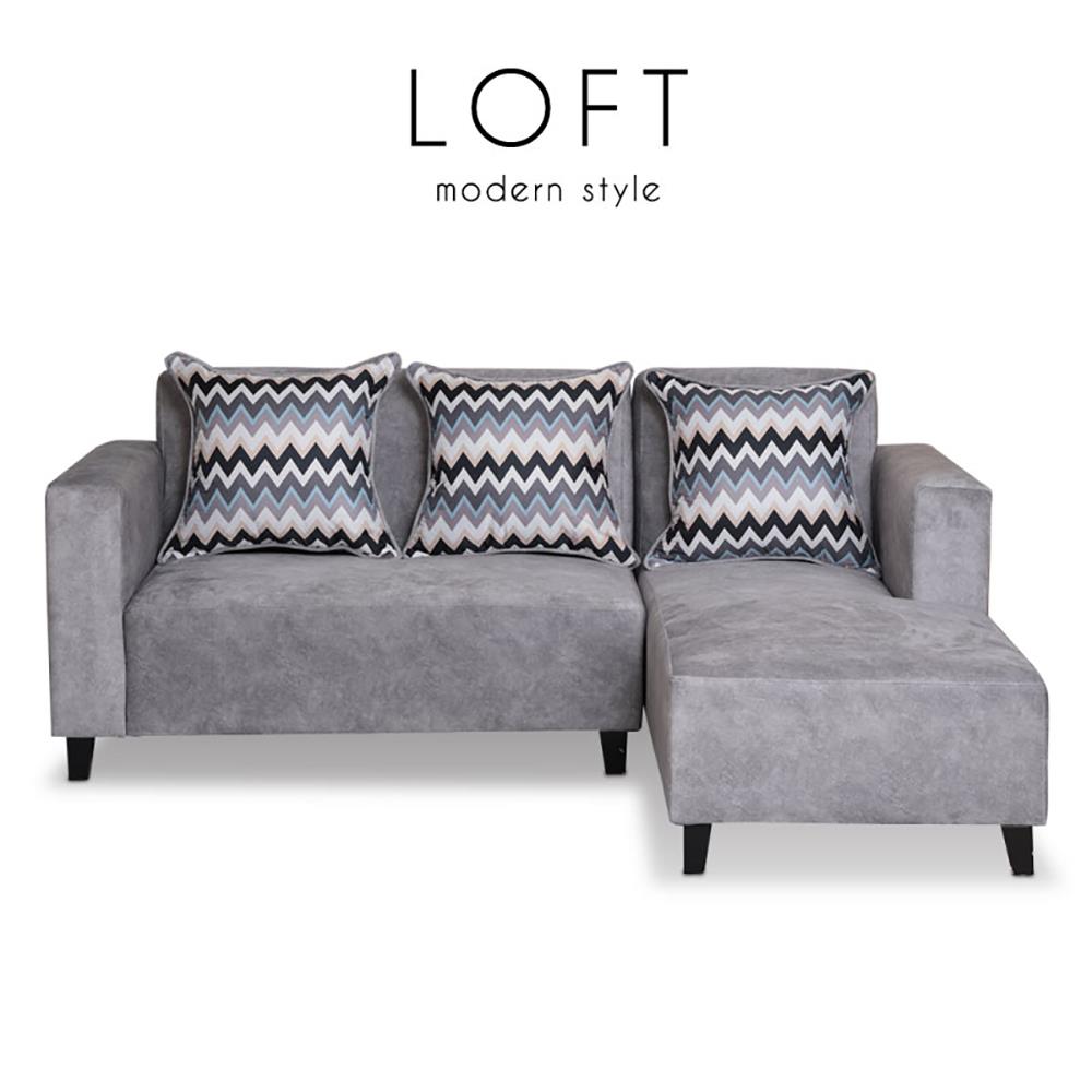 โซฟาเข้ามุมขวา AS FURNITURE LOFT LCGYU39 สีเทาอ่อน