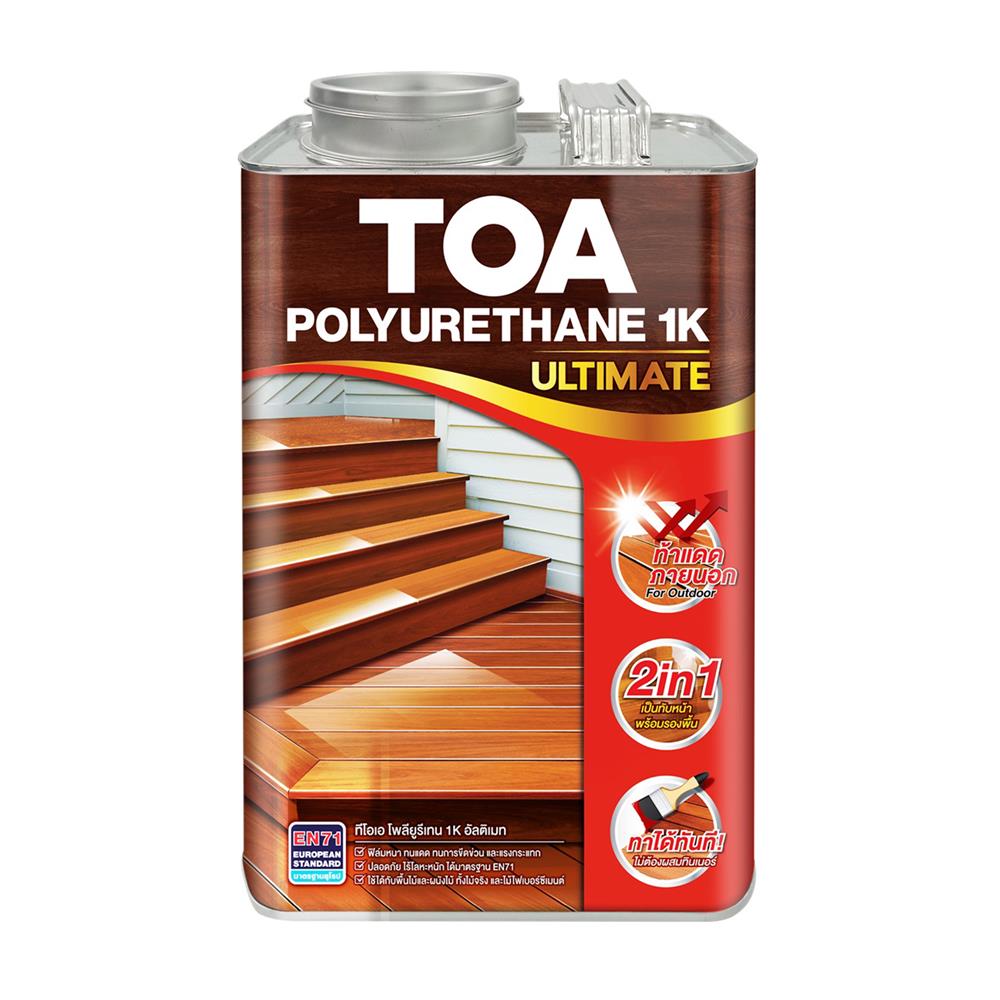 โพลียูรีเทนภายนอก TOA 1K ULTIMATE PG9904 ไม้ประดู่ โปร่งแสงเงา 3 ลิตร