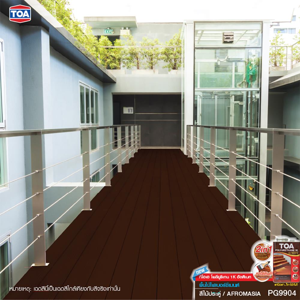 โพลียูรีเทนภายนอก TOA 1K ULTIMATE PG9904 ไม้ประดู่ โปร่งแสงเงา 3 ลิตร