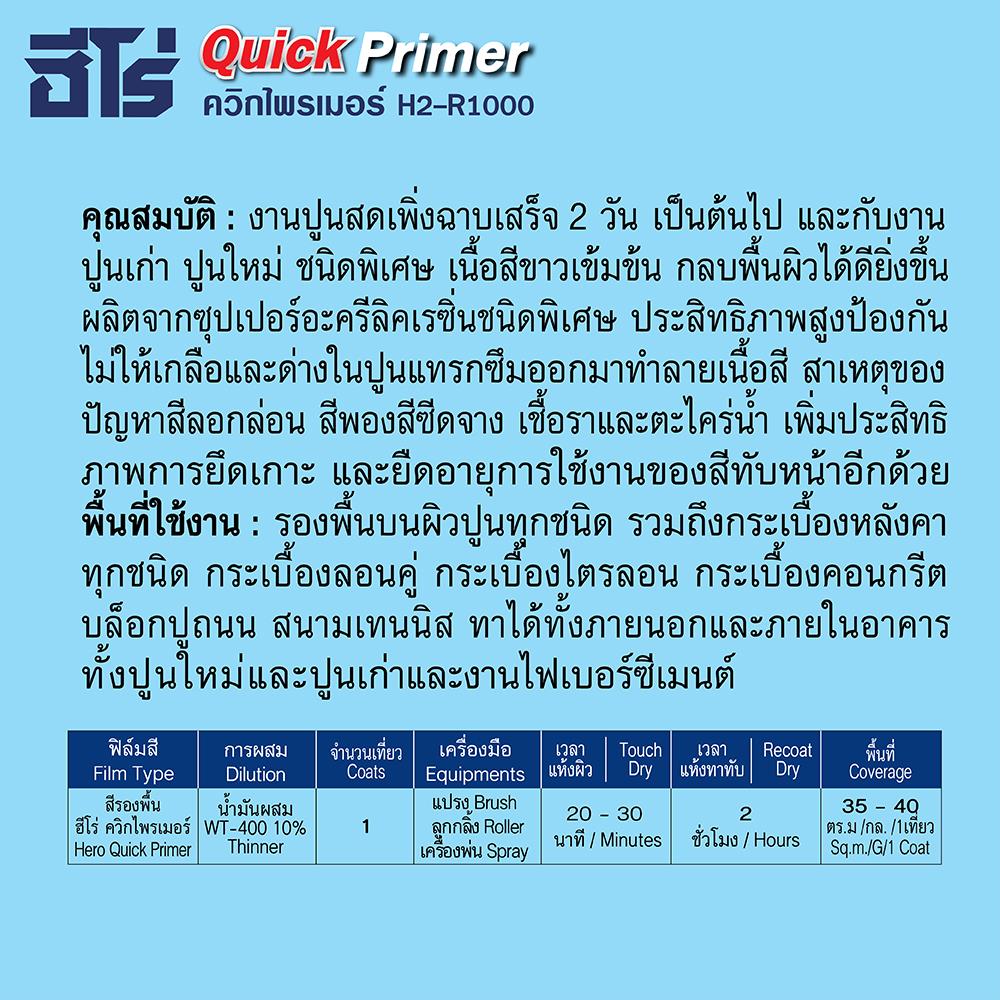 สีรองพื้นปูนอเนกประสงค์ WOODTECT QUICK PRIMER H-1000 สีขาว ด้าน 1 แกลลอน
