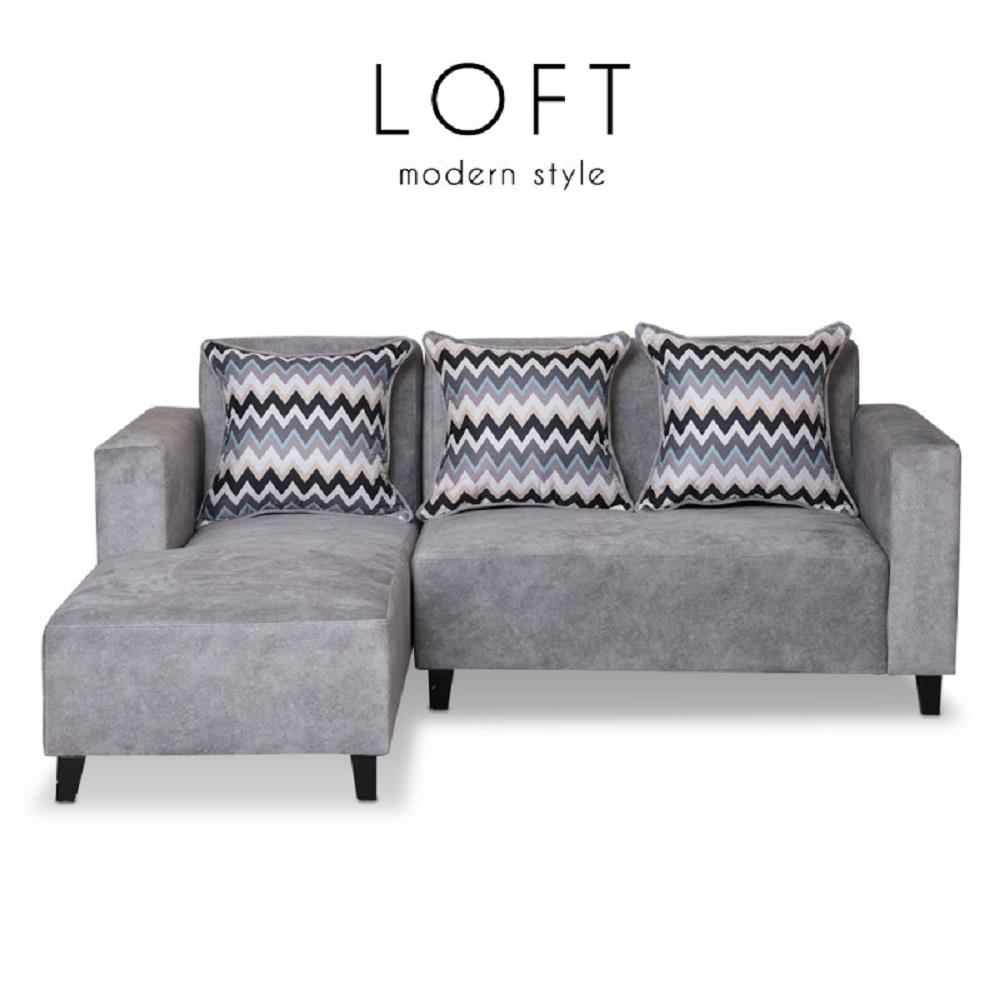 โซฟาเข้ามุมซ้าย AS FURNITURE LOFT RCGYU39 สีเทาอ่อน